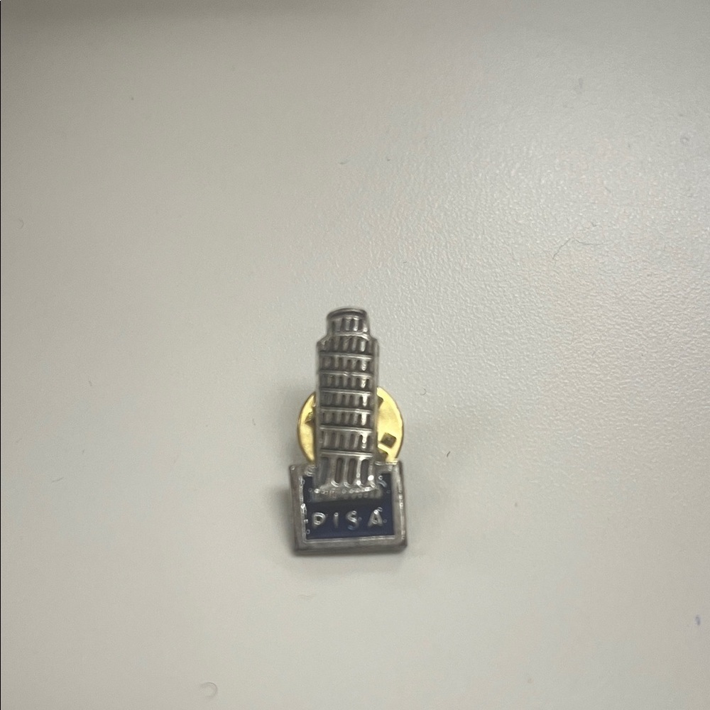 Made in Italy 🇮🇹 leaning tower of Pisa travel souvenir Pin silver tone